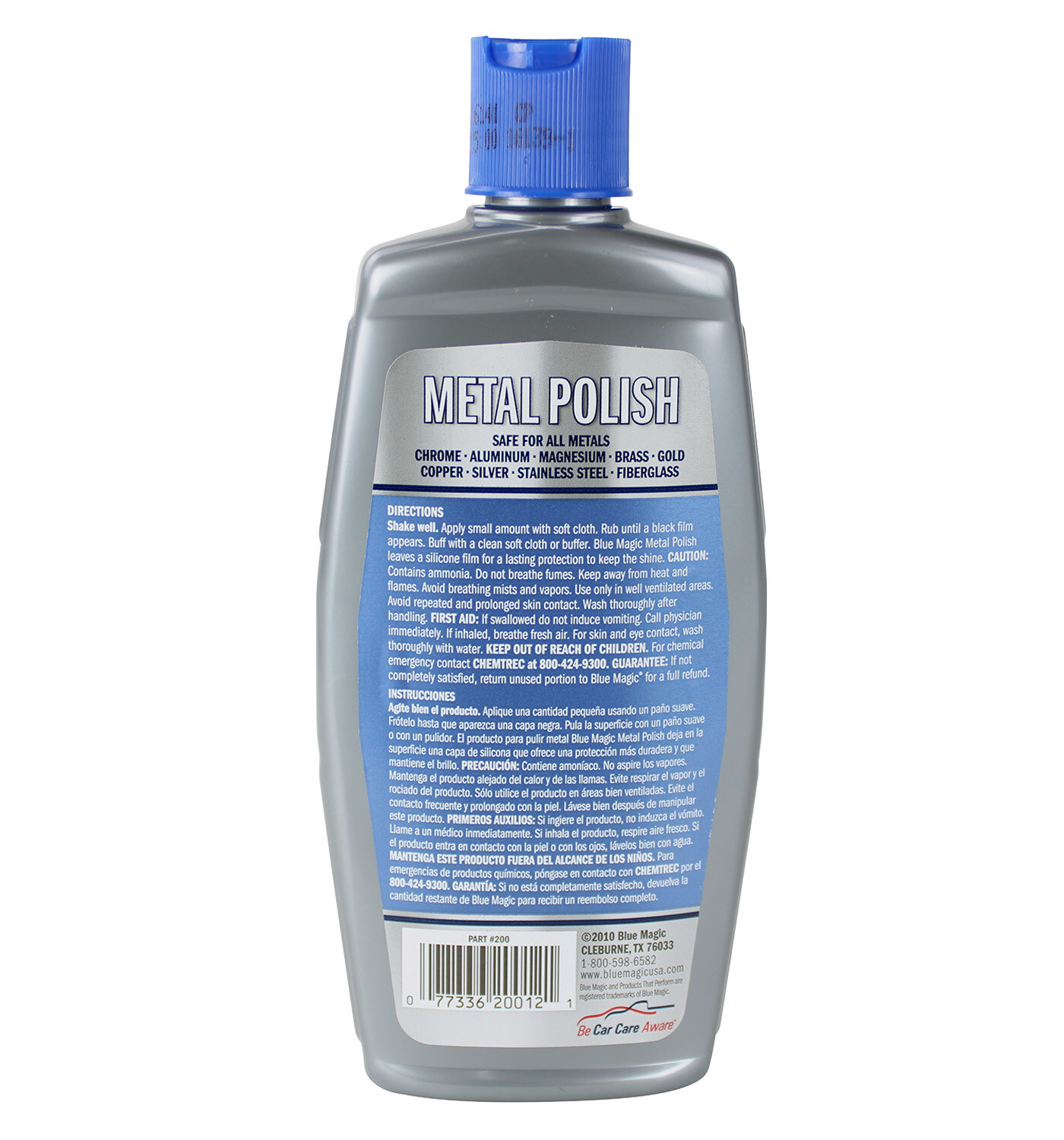 Blue Magic Metal, Chrome, Aluminum, Stainless, Copper Gold Polish 236ml