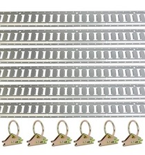 E Track Tie-Down Rail Kits, 5Ft Galvanized Steel Etrack Rails with 6 Steel O-Rin