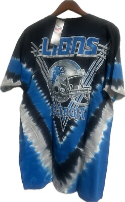 DETROIT LIONS OFFICIAL NFL LIQUID BLUE V DYE TYE DYE     ( M )