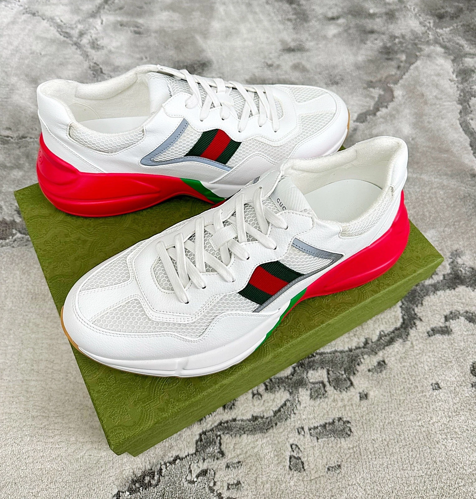 Baskets/trainers authentiques Gucci Lavaredo en cuir blanc pour homme US13,5 EU47 UK13