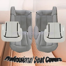 For 1999-2002 Chevy Silverado Tahoe Front Seat Covers / Foam Cushion Pewter Gray