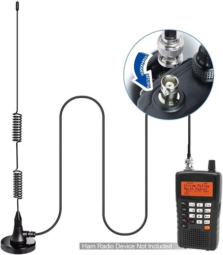 Scanner Antenna BNC Male 2 Pack Magnetic Base HF VHF UHF Radio Mobile - Zdjęcie 7 z 10