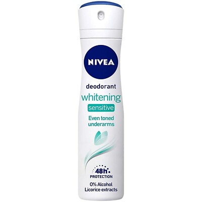 NIVEA Women Deodorant, Whitening Sensitive, for 48h Protection, 150 ml
