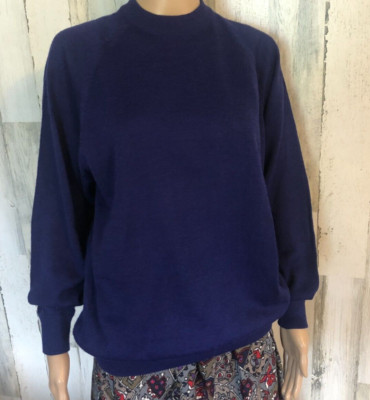 vtg Richard & Co Wool Blend Sweater Sz S Purple Acrylic Relaxed Fit