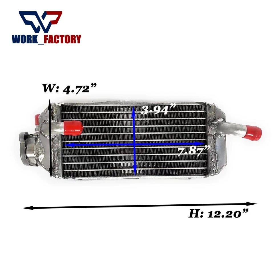 Radiador de alumínio + mangueira de líquido de arrefecimento para Kawasaki KX65 2000-2021 2020 2019 2018 2017 - Imagem 2 de 4