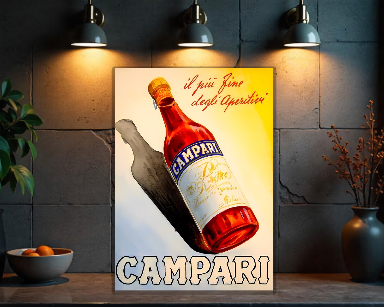 Vintage Campari “Il Più Fino degli Aperitivi” Heavy Metal Sign