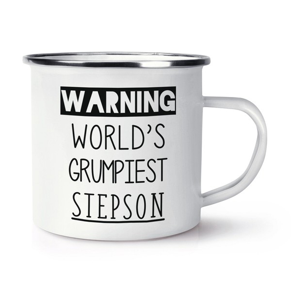 Warnung World's Grumpiest Stepson Emaille Becher Tasse Lustiger Witz Best Toll-image