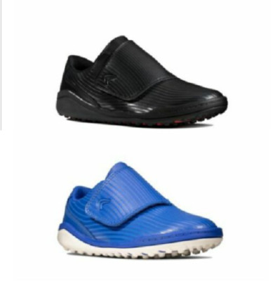 Clarks Circuit Swift schwarz/blau Leder Schule Sport WASCHBARE Schuhe _verschiedene 