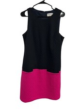 Eliza J Sleeveless Color Block Dress Dual Texture Back Zip Closure Size 12