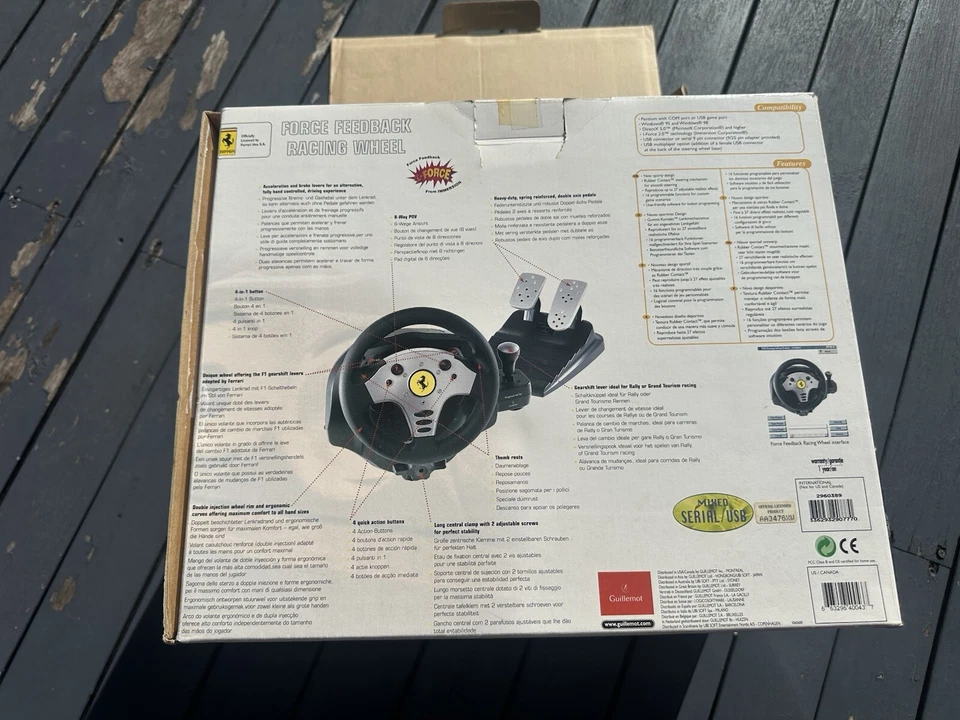 Guillemot Ferrari Force Feedback Racing Wheel with pedals and driver disk PC/Mac - Image 4 of 4