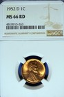 1952 - D NGC MS66RD LINCOLN CENT!!  #B49383 — photo 1