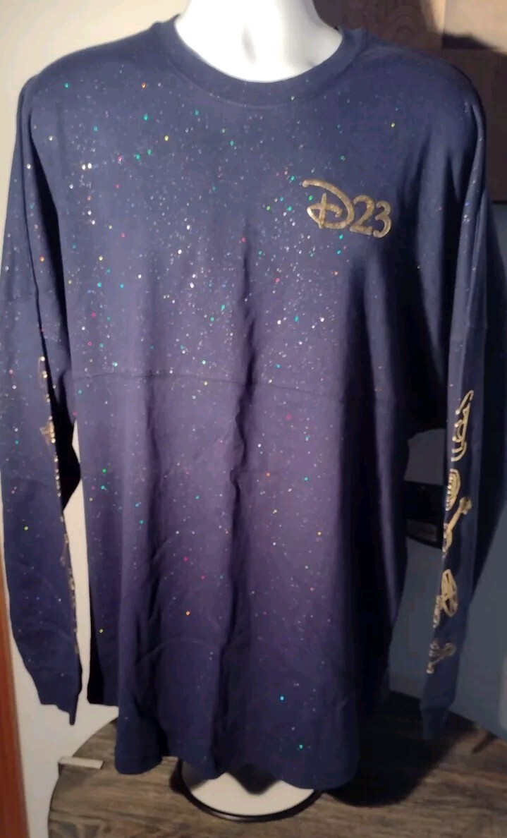 New Disney D23 Gold Member Spirit Jersey Size Large L Glitter 