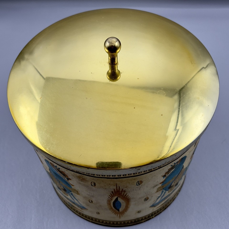 Vintage MCM Fred Press Horses Ice Bucket & 5 Glasses 1950's Barware