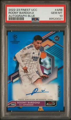 ぴ*ー様 Topps Roony Bardghji auto ルーニー　バルドグ 2022-23 Topps Finest UCC RC Roony Bardghji Auto Blue /150 PSA Gem