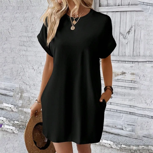 Womens Sundress Short Sleeves Casual Ladies T-shirts Dress Loose Summer Dresses - Bild 16 von 31