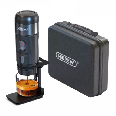 HiBREW Tragbare 3 in 1 Espresso-Kaffeemaschine mit Adapter Aufbewahrungs tasche 