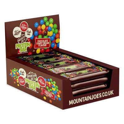 Mountain Joes Protein Bar, 12 x 55 g Riegel, Chocolate Candy Cream