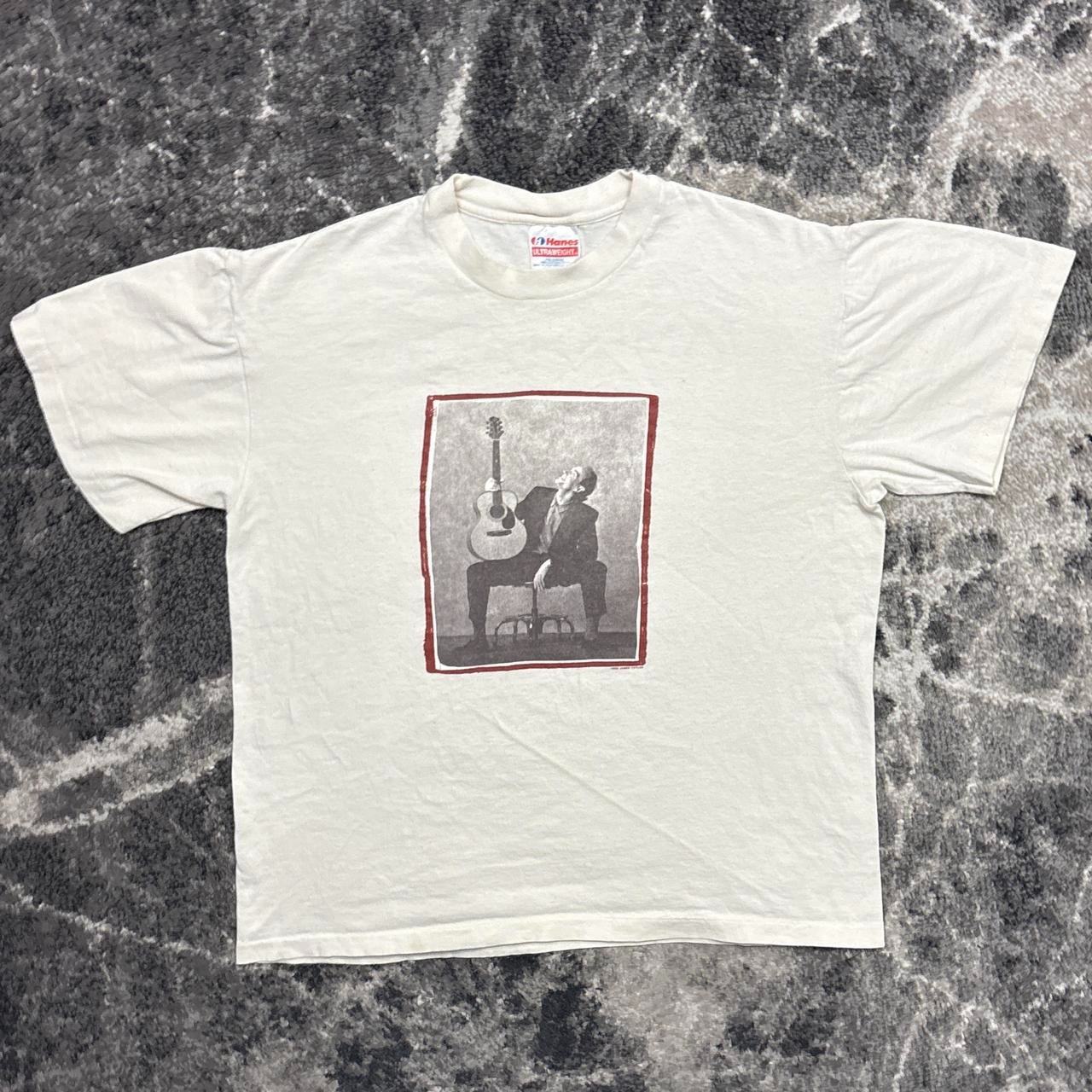 Vintage James Taylor Shirt Mens Large 90s Single Stitch Tour Concert Merch Cream