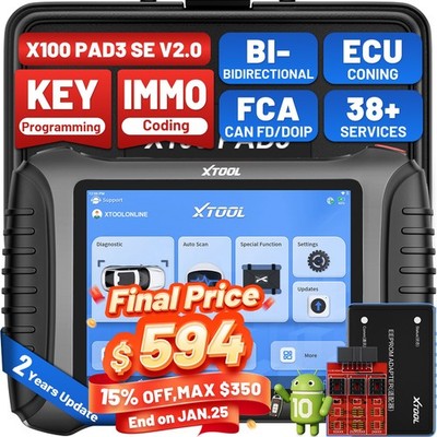 2026 XTOOL X100 PAD3 SE V2.0 IMMO Key Programmer Bidirectional Diagnostic Tool