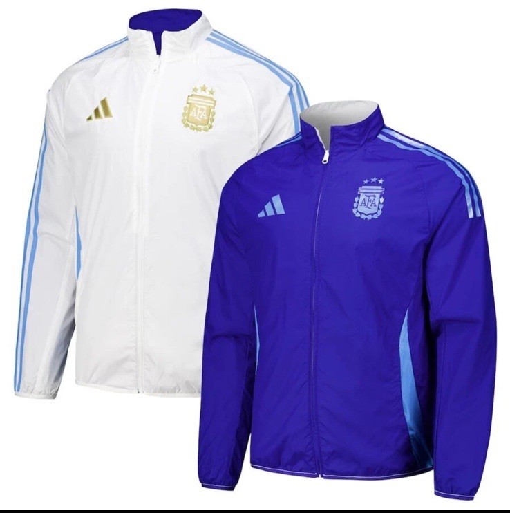 Adidas Reversible Anthem Jacket Argentina IW0219 White Lucid Blue