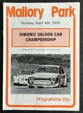 MALLORY PARK 4 APR 1976 SIMONIZ SALOON CAR CHAMPIONSHIP RACES Programme BRSCC