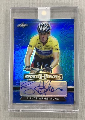 Lance Armstrong 2018 Leaf Metal Spots Heroes Auto Blue 1/14 EBAY 1/1