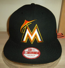 MIAMI MARLINS BASEBALL CAP/HAT-NEW ERA 9FIFTY STRAPBACK/BLACK-ORANGE/CONCEPT/NOS