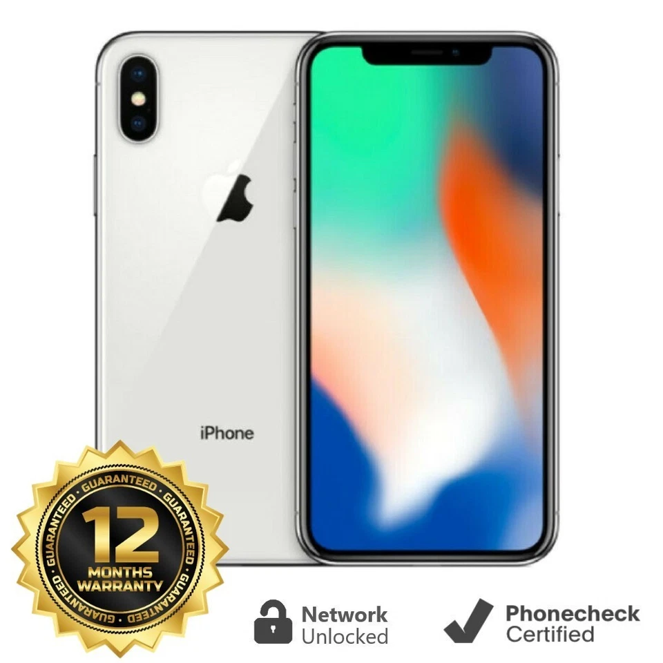 Apple iPhone X - 64GB - A1901 Silver (Unlocked) (GSM) Smartphone - Very Good