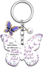 Purple Butterfly Keychain Farewell Gifts for Coworkers Leaving Gifts for Women G