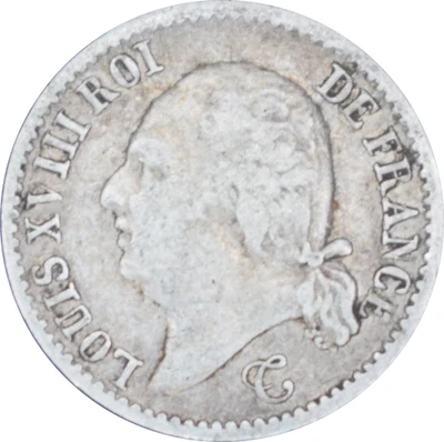 1/4 franc Louis XVIII 1817 B (Rouen) 1,20g 21 152ex Argent TB+ - Photo 1/2