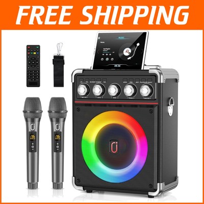 All-in-One Bluetooth Karaoke System with RGB Lights & Adjustable Sound Effects