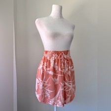 NWT H M Peachy Pink  White Floral Print Drawstring Waist Shorts