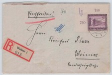 D. Reich Nr. 642 Eckrand Ecke 1 auf Orts-R-Brief WEIMAR  652