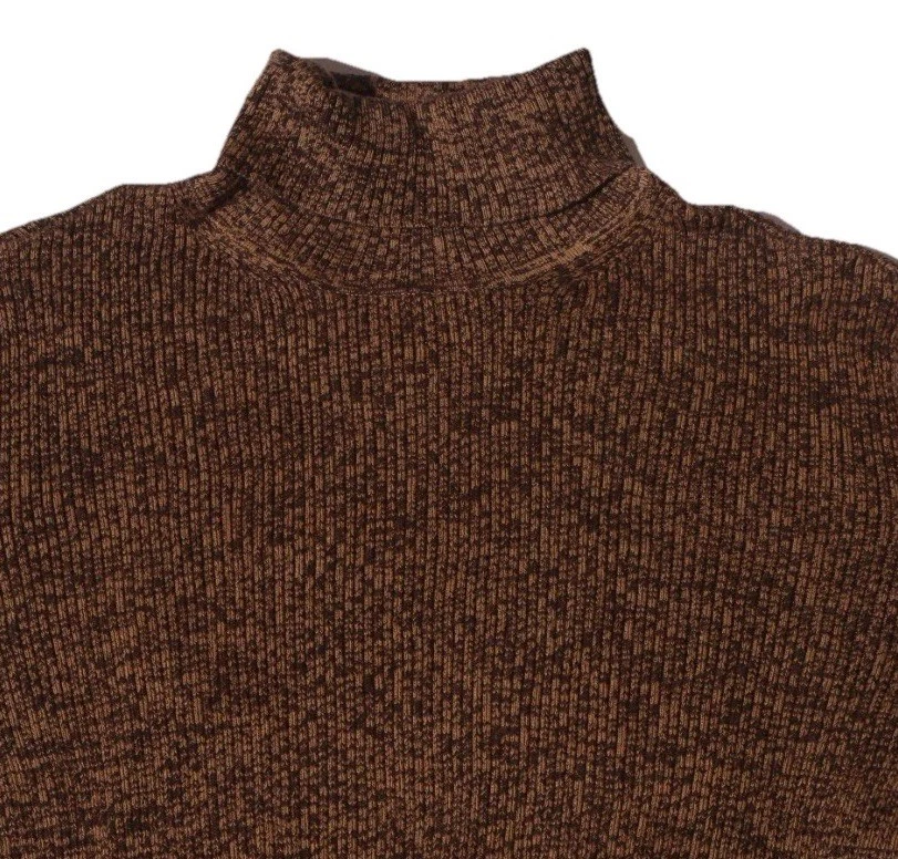 Women's Long Sleeve Brown Tones Pullover Turtleneck Sweater Cotton Size Large - Image 2 of 4
