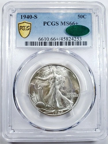 1940-S 50c Walking Liberty Half Dollar PCGS MS66+ **CAC**