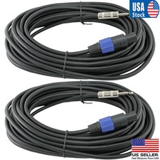 50ft pro audio speaker cable 2 speakon compatible to 1/4 plug