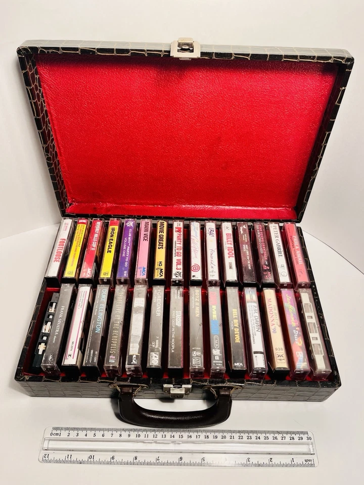 30 Original Cassette Tapes in Faux Alligator Case 80's 90's Vintage Soundtracks - Image 2 of 4