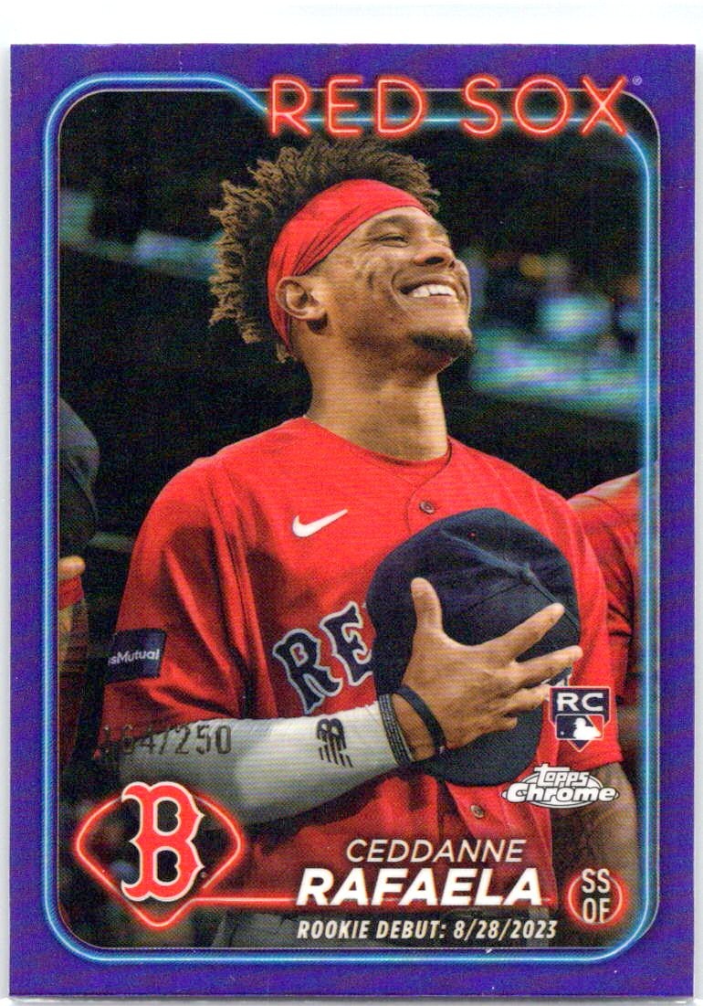 2024 Topps Chrome Update #USC44 Ceddanne Rafaela Purple Refractors #/250 RC