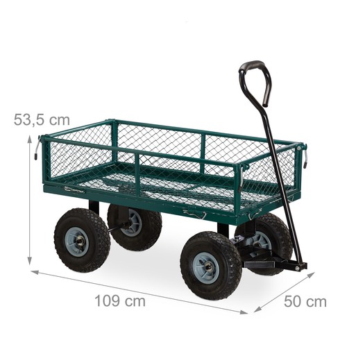 Handwagen Bollerwagen Gartenwagen Transportwagen klappbar 4 Räder Gerätewagen - Afbeelding 4 van 9