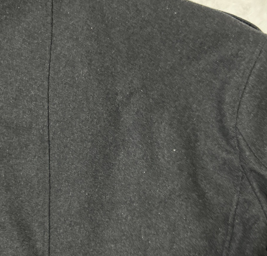 Michael Kors Peacoat Men's XL Charcoal Wool Blend Button Up Utility Overcoat thumbnail 8