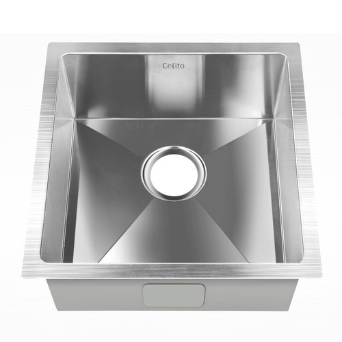 Cefito Kitchen Sink 51X45CM Stainless Steel Basin Single Bowl Silver - Picture 4 of 8