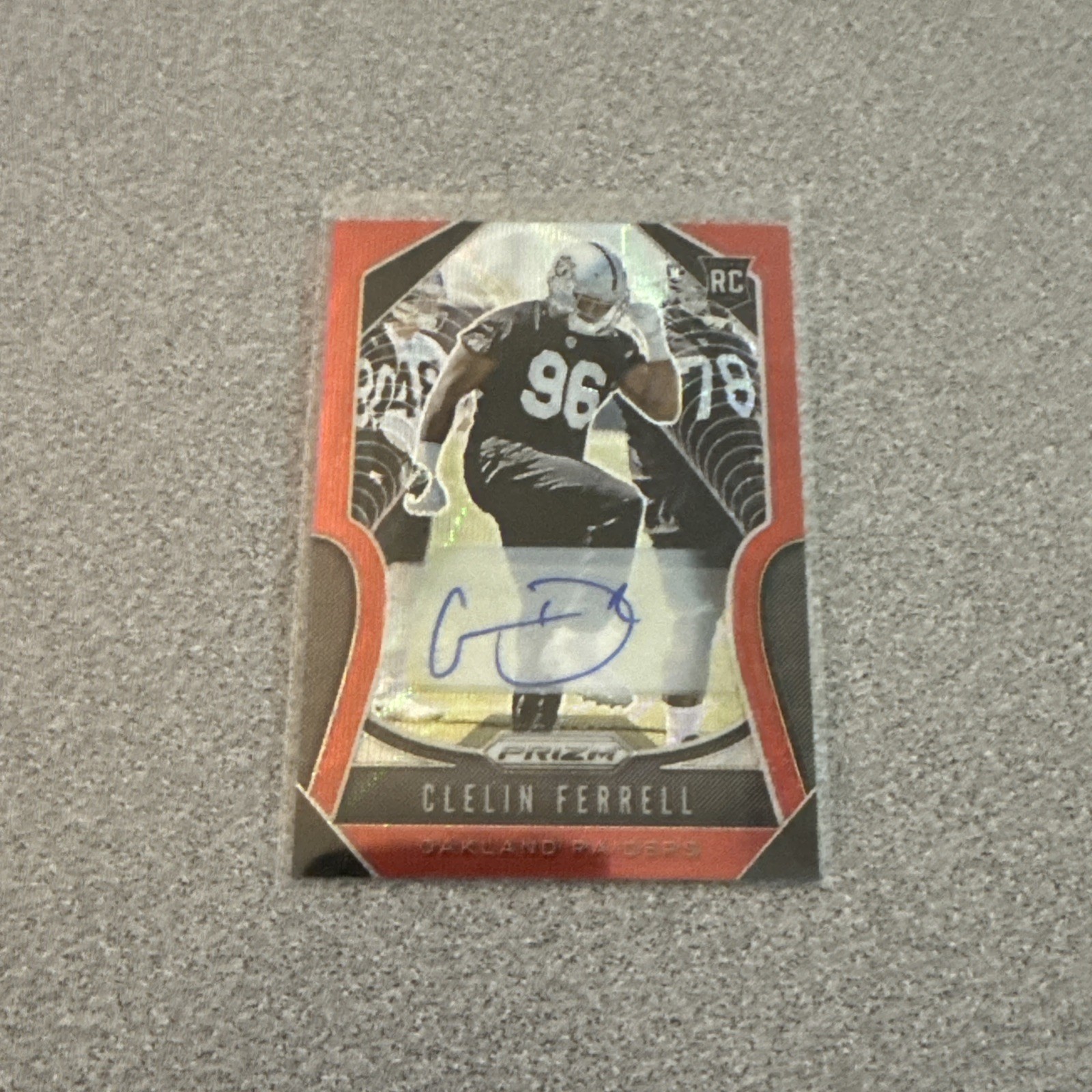 2019 Panini Prizm #316 Clelin Ferrell Rookie Autographs Prizm Red Wave 129 / 149