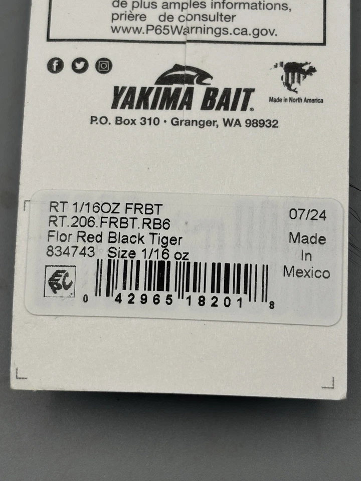 Worden's Yakima Bait 1/16 Rooster Tail 206 Fluorescent Red Black Tiger Lot Of 5 - Image 3 of 4