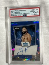 2025 Topps Chrome WWE Sapphire Edition Jacob Fatu PSA 10