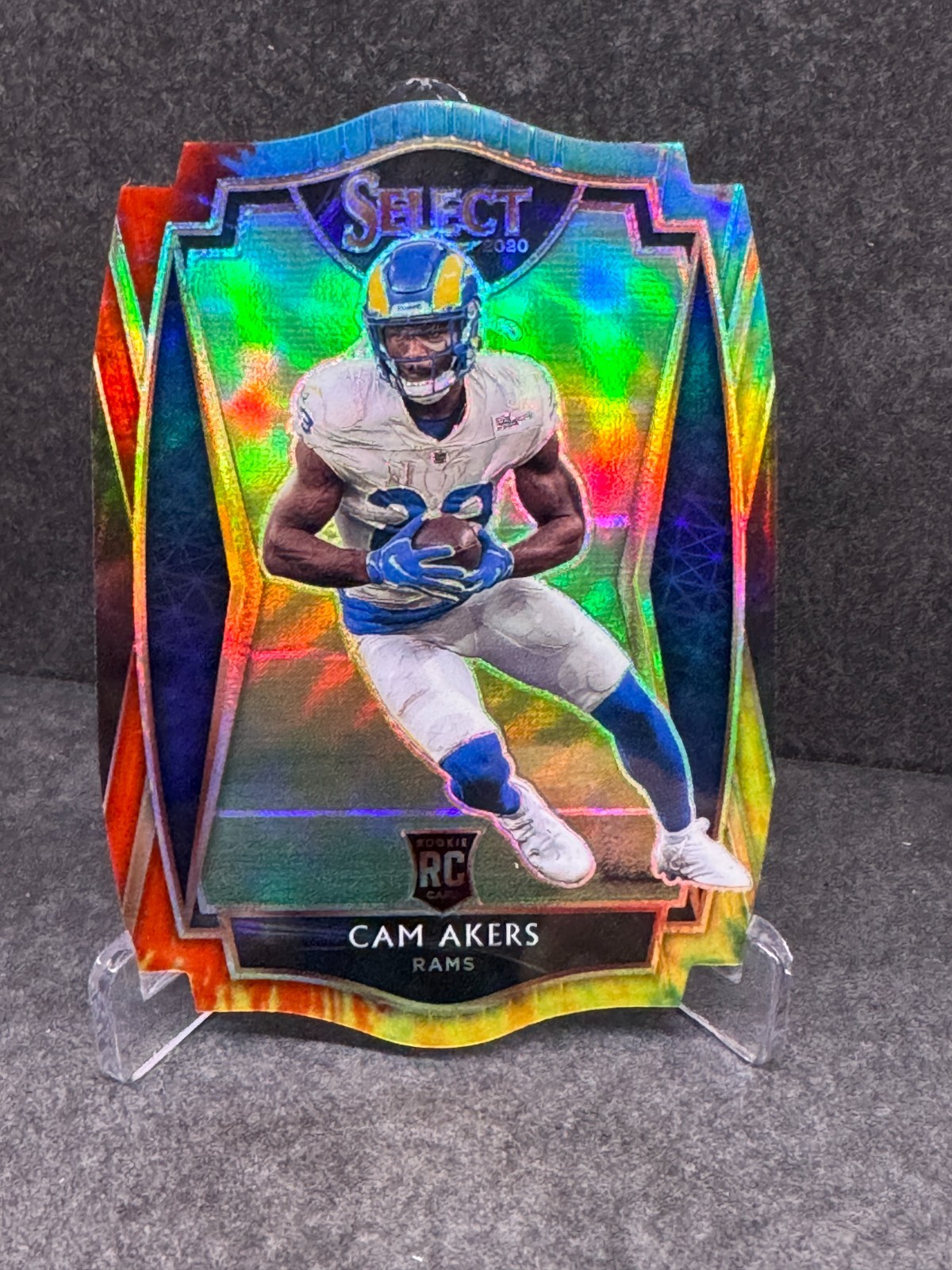 CAM AKERS 2020 PANINI SELECT TIE DYE DIE CUT #155 SSP ROOKIE RAMS /25