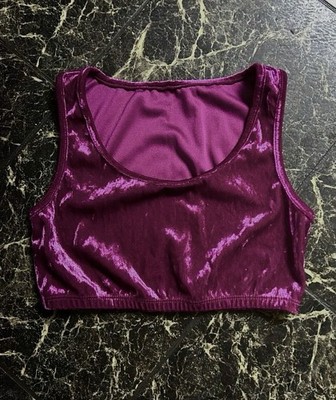 Women's M Berry Pink Crushed Velvet Crop Tank! Cute Top for Going Out!