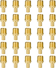25-Pack 1/2" NPT to 1/2" PEX Male Adapter, No Lead Brass, NSF, UPC Certified