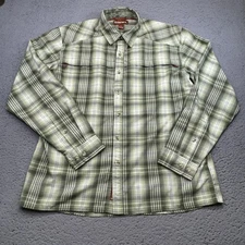 Simms Shirt Mens Large Green Performance Fly Fishing Gorpcore Big Sky Hiking