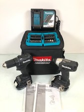 Makita Drill Set XDT15 XFD11 W/ Batteries, Charger & Bag 