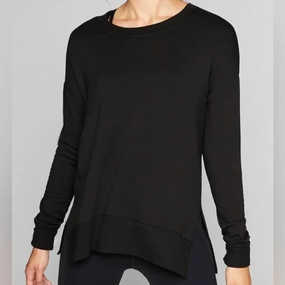 ATHLETA, Size Medium, Color Black, Long Sleeves, Coaster Luxe Sweatshirt Top